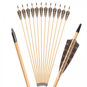 Elong venkovní 117027-01 OD9mm 30inch dřevěná šipka s peřím lukostřelba tradiční střelba luk